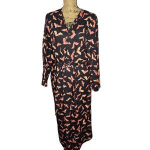 Mod Cloth Creeping it Nocturnal Robe ModCloth Halloween Bats Goth